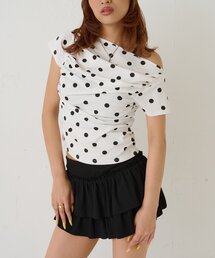 WHO'S WHO gallery | ギャザーオフショルドットトップス(Tシャツ/カットソー)