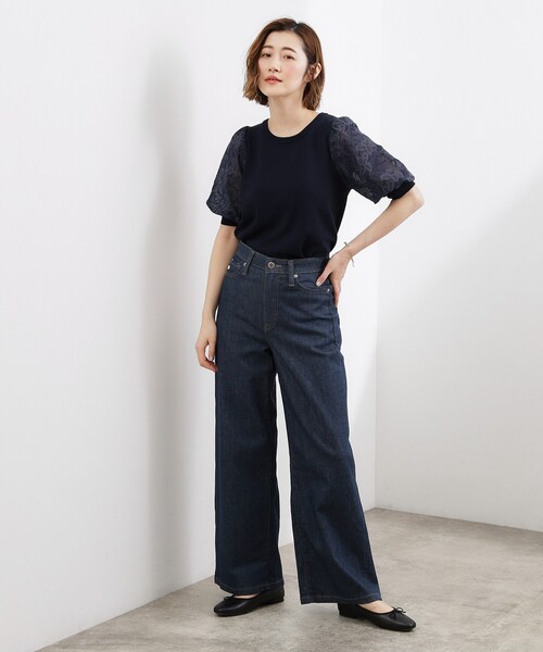 grove（グローブ）の「一枚で着映える大人の袖コンシャスニット（ニット/セーター・レディース・ピンク/ライトグレー/オフホワイト/ネイビー・05/04/03/02/01）」の5枚目の写真