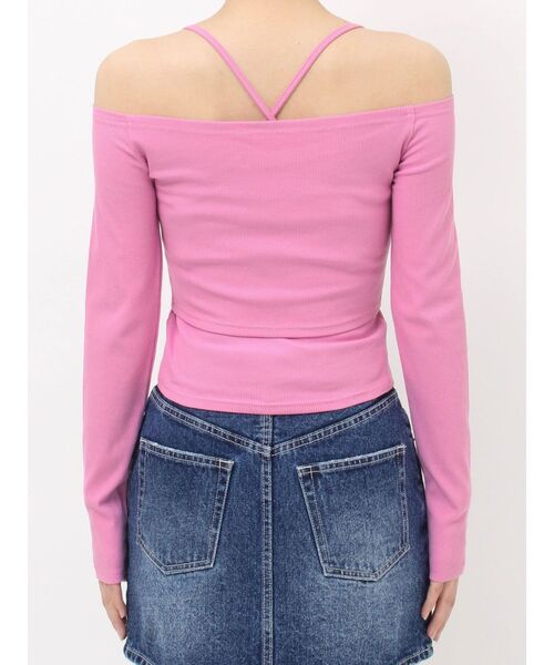 EVRIS（エヴリス）の「2WAYリブアンサンブルオフショルトップス（Tシャツ/カットソー・レディース・ホワイト/ピンク・FREE）」の19枚目の写真