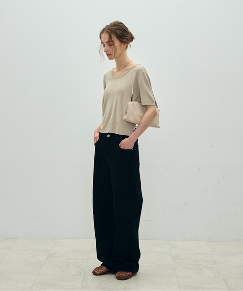Aunue(オーヌ)の「バックオープンリボンサマーニットプルオーバー(Tシャツ/カットソー・レディース・ベージュ/アイボリー・FREE)」の8枚目の写真