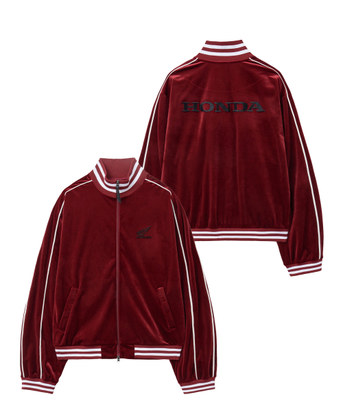 PHYPS MOTORCYCLE(フィップスモーターサイクル)の「Velvet Track Jacket Burgundy(その他アウター・レディース・その他・SMALL/MEDIUM/LARGE/X-LARGE)」の1枚目の写真