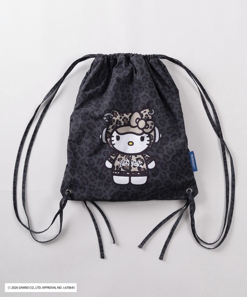 sanrio(サンリオ)の「【72】【Sanrio/サンリオ】Y2Kスタイル/ハローキティ リバーシブル ナップサック ワンポイント刺繍(バックパック/リュック・レディース・ブラック/ブラック系その他/レオパード/カモフラージュ・FREE)」の17枚目の写真