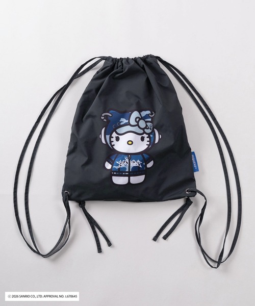 sanrio(サンリオ)の「【72】【Sanrio/サンリオ】Y2Kスタイル/ハローキティ リバーシブル ナップサック ワンポイント刺繍(バックパック/リュック・レディース・ブラック/ブラック系その他/レオパード/カモフラージュ・FREE)」の19枚目の写真