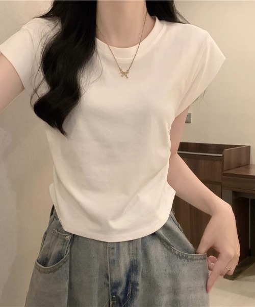 NoBelle(ノベル)の「フレンチスリーブTシャツ ノースリーブカットソー(Tシャツ/カットソー・レディース・ブラック/ホワイト/カーキ・L/M)」の12枚目の写真