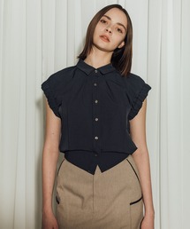 CITY TOKYO（シティトウキョウ）の「【CITY TOKYO/シティートウキョウ】Volume Gather Nosleeve Shirt/ボリュームギャザーノースリーブシャツ（シャツ/ブラウス）」