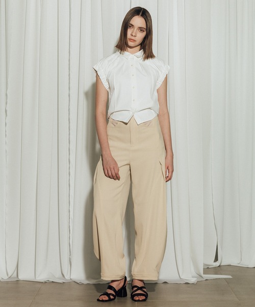 CITY TOKYO（シティトウキョウ）の「【CITY TOKYO/シティートウキョウ】Volume Gather Nosleeve Shirt/ボリュームギャザーノースリーブシャツ（シャツ/ブラウス・レディース・ホワイト/ブラック/グリーン・FREE）」の11枚目の写真
