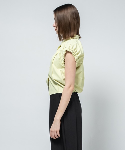 CITY TOKYO（シティトウキョウ）の「【CITY TOKYO/シティートウキョウ】Volume Gather Nosleeve Shirt/ボリュームギャザーノースリーブシャツ（シャツ/ブラウス・レディース・ホワイト/ブラック/グリーン・FREE）」の13枚目の写真