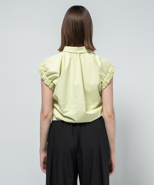 CITY TOKYO（シティトウキョウ）の「【CITY TOKYO/シティートウキョウ】Volume Gather Nosleeve Shirt/ボリュームギャザーノースリーブシャツ（シャツ/ブラウス・レディース・ホワイト/ブラック/グリーン・FREE）」の12枚目の写真
