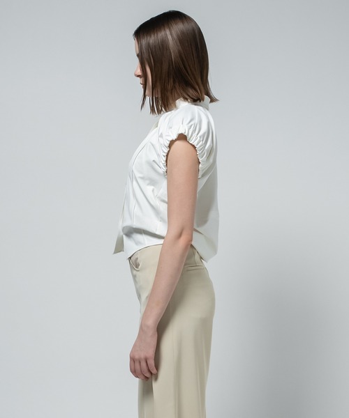 CITY TOKYO（シティトウキョウ）の「【CITY TOKYO/シティートウキョウ】Volume Gather Nosleeve Shirt/ボリュームギャザーノースリーブシャツ（シャツ/ブラウス・レディース・ホワイト/ブラック/グリーン・FREE）」の19枚目の写真