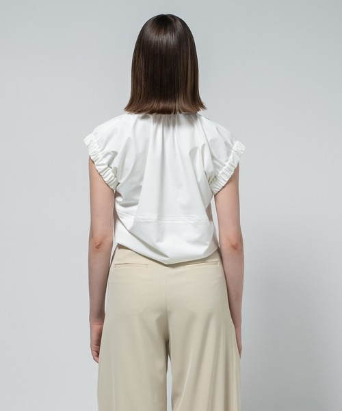 CITY TOKYO（シティトウキョウ）の「【CITY TOKYO/シティートウキョウ】Volume Gather Nosleeve Shirt/ボリュームギャザーノースリーブシャツ（シャツ/ブラウス・レディース・ホワイト/ブラック/グリーン・FREE）」の18枚目の写真