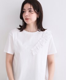OPAQUE.CLIP | 【UV/接触冷感】フリルショルダーカットソー《洗濯機OK》(Tシャツ/カットソー)