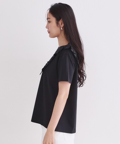 OPAQUE.CLIP（オペークドットクリップ）の「【UV／接触冷感】フリルショルダーカットソー《洗濯機OK》（Tシャツ/カットソー・レディース・ブラウン系/ブラック/ホワイト・42/40/38/36）」の17枚目の写真