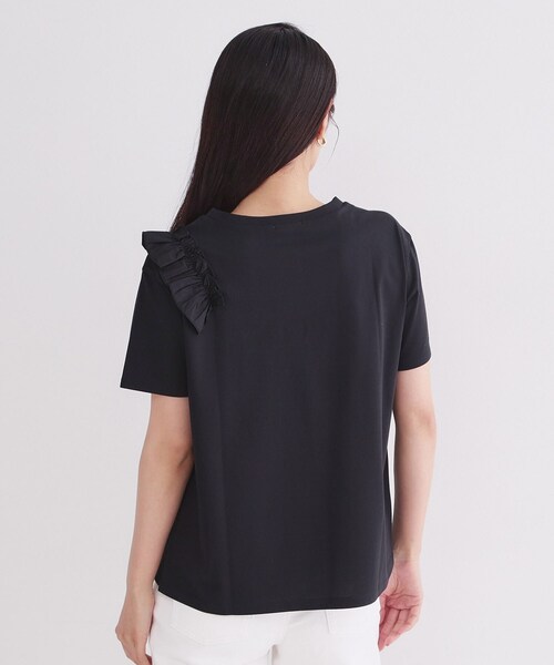 OPAQUE.CLIP（オペークドットクリップ）の「【UV／接触冷感】フリルショルダーカットソー《洗濯機OK》（Tシャツ/カットソー・レディース・ブラウン系/ブラック/ホワイト・42/40/38/36）」の18枚目の写真
