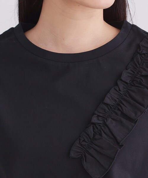 OPAQUE.CLIP（オペークドットクリップ）の「【UV／接触冷感】フリルショルダーカットソー《洗濯機OK》（Tシャツ/カットソー・レディース・ブラウン系/ブラック/ホワイト・42/40/38/36）」の19枚目の写真