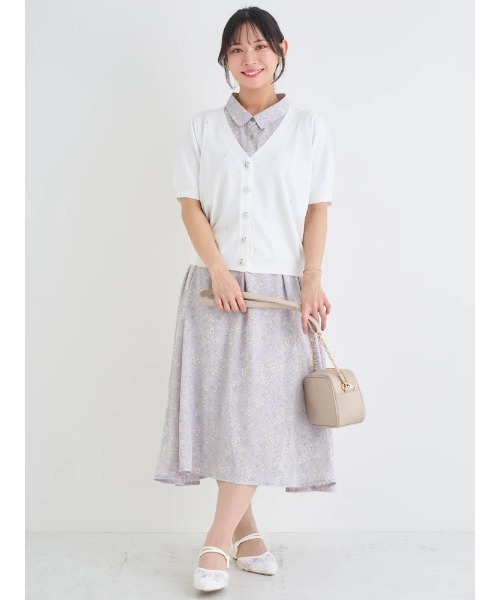 Re-J&SUPURE(リジェイアンドスプル)の「【大きいサイズ】花柄フレアスリーブシャツワンピース(ワンピース・レディース・イエロー/パープル/オフホワイト・XXXX-LARGE/XXX-LARGE/XX-LARGE)」の10枚目の写真