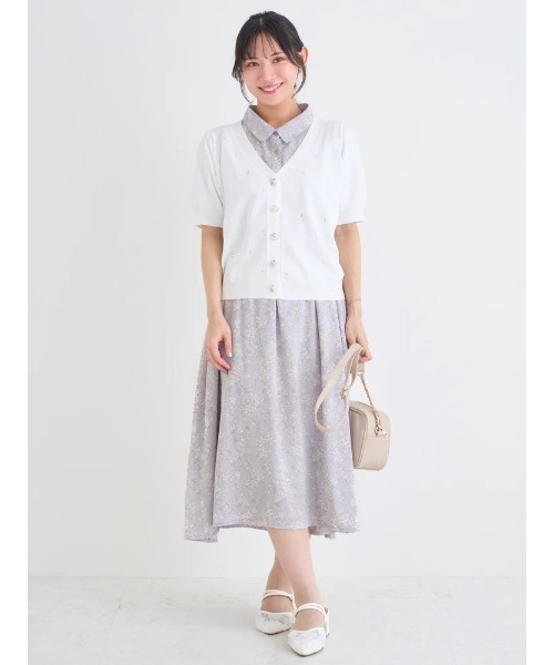 Re-J&SUPURE(リジェイアンドスプル)の「【大きいサイズ】花柄フレアスリーブシャツワンピース(ワンピース・レディース・イエロー/パープル/オフホワイト・XXXX-LARGE/XXX-LARGE/XX-LARGE)」の12枚目の写真