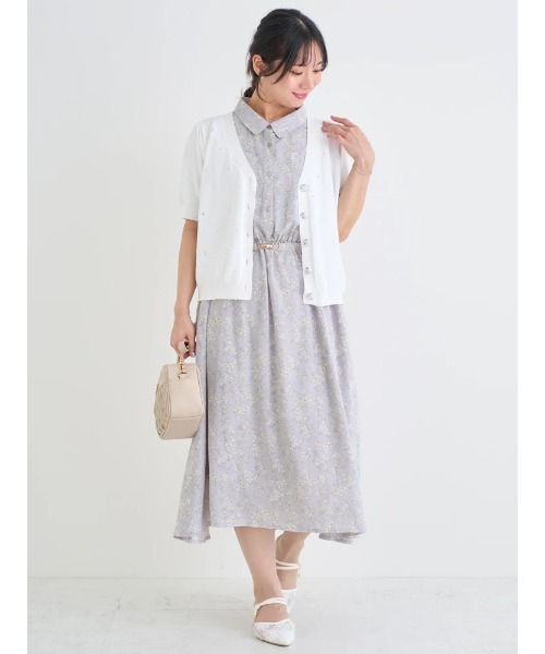 Re-J&SUPURE(リジェイアンドスプル)の「【大きいサイズ】花柄フレアスリーブシャツワンピース(ワンピース・レディース・イエロー/パープル/オフホワイト・XXXX-LARGE/XXX-LARGE/XX-LARGE)」の13枚目の写真