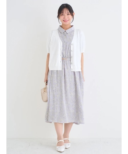 Re-J&SUPURE(リジェイアンドスプル)の「【大きいサイズ】花柄フレアスリーブシャツワンピース(ワンピース・レディース・イエロー/パープル/オフホワイト・XXXX-LARGE/XXX-LARGE/XX-LARGE)」の14枚目の写真