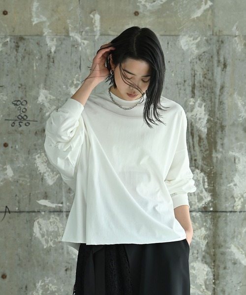 funda mine(ファンダマイン)の「ルーズフィットトップス(Tシャツ/カットソー・レディース・ブラック/ホワイト・FREE)」の14枚目の写真