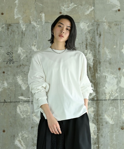 funda mine(ファンダマイン)の「ルーズフィットトップス(Tシャツ/カットソー・レディース・ブラック/ホワイト・FREE)」の15枚目の写真