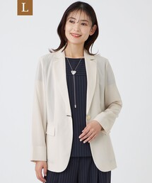 【L】【防しわ(着用じわ)・ウォッシャブル】アセテートオーガンジージャケット