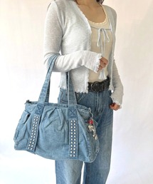【 New market 】 デニム スタッズ  ショルダーバッグ