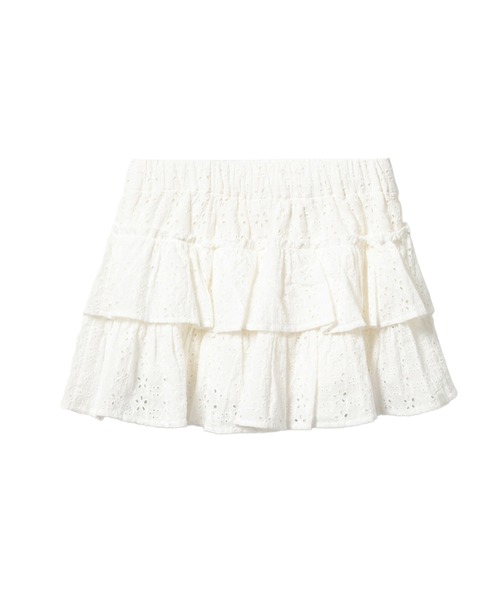 A BATHING APE(アベイシングエイプ)の「HEART BADGE WOVEN SKIRT(スカート・レディース・アイボリー・SMALL/X-SMALL)」の2枚目の写真