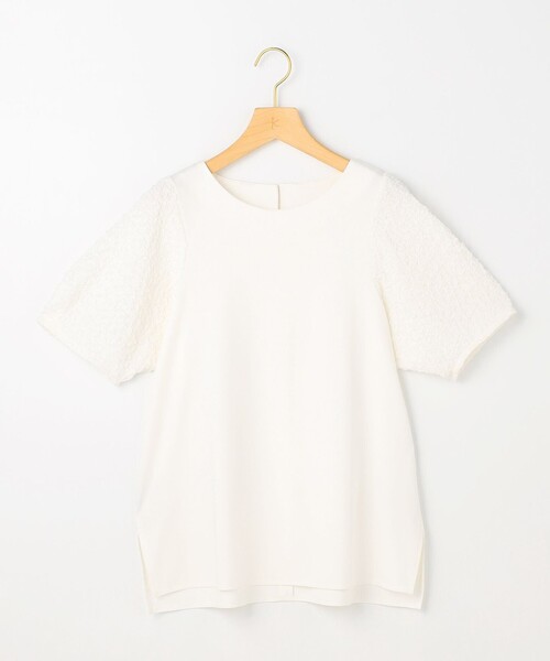 組曲(クミキョク)の「パフジャカードコンビジャージー パフスリーブカットソー(Tシャツ/カットソー・レディース・グレー系/グリーン系/ホワイト系/ブラック系・2/3)」の18枚目の写真