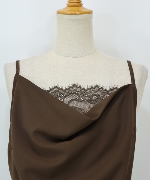 J by blue(ジェイバイブルー)の「《2サイズ展開》レースドレープキャミワンピース(ワンピース・レディース・ブラック/ブラウン・MEDIUM/SMALL)」の20枚目の写真