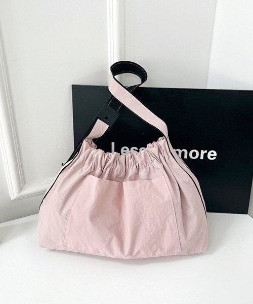 Miniministore(ミニミニストア)の「ギャザーショルダーバッグナイロン鞄大容量(ショルダーバッグ・レディース・カーキ/ベージュ/ラベンダー/ライトピンク/ブラック・FREE)」の18枚目の写真