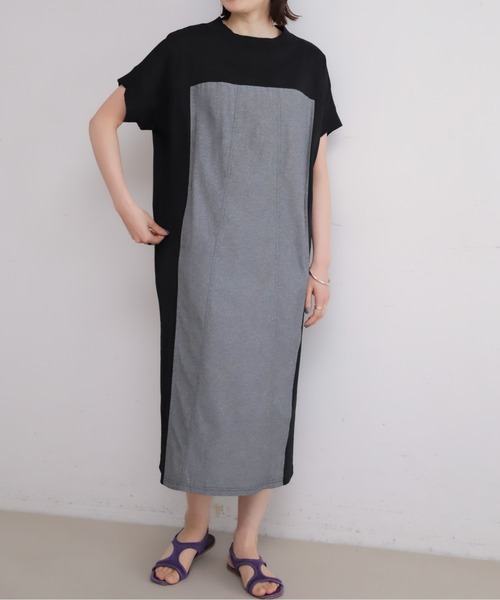 NOMBRE IMPAIR（ノンブルアンペール）の「TCカットコンビ　リブ付キバンザイワンピース（ワンピース・レディース・ネイビー/ブラック・FREE）」の15枚目の写真