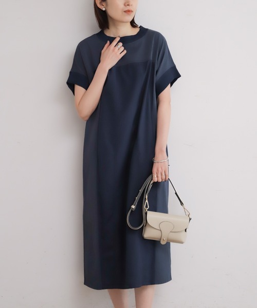 NOMBRE IMPAIR（ノンブルアンペール）の「TCカットコンビ　リブ付キバンザイワンピース（ワンピース・レディース・ネイビー/ブラック・FREE）」の21枚目の写真