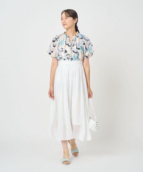ANAYI(アナイ)の「ラーレプリントフレアースリーブ ブラウス〈セットアップ対応商品〉(シャツ/ブラウス・レディース・ネイビー/ライトグレー/ベージュ・38/36)」の17枚目の写真