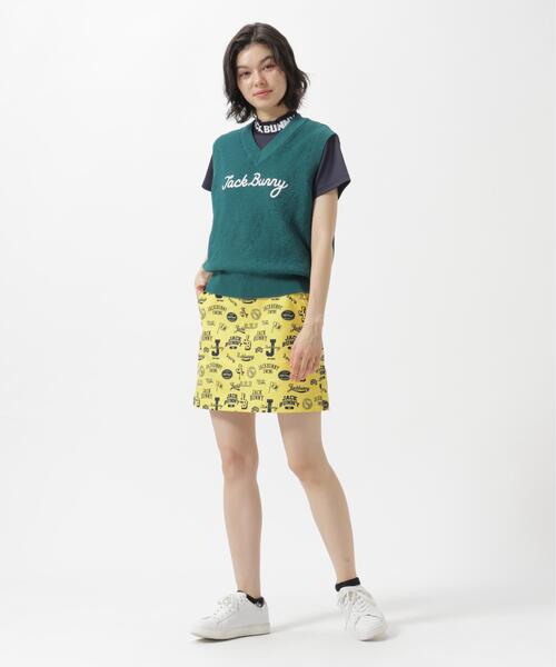 Jack Bunny!!(ジャックバニー)の「【Jack Bunny!!】カノコ編みPEVネックニットベストプルオーバー(ベスト・レディース・ネイビー/グリーン・LARGE/SMALL)」の3枚目の写真