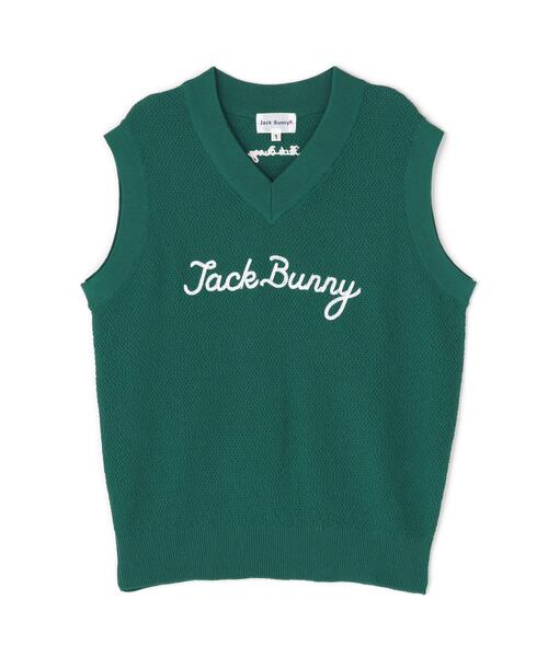 Jack Bunny!!(ジャックバニー)の「【Jack Bunny!!】カノコ編みPEVネックニットベストプルオーバー(ベスト・レディース・ネイビー/グリーン・LARGE/SMALL)」の7枚目の写真