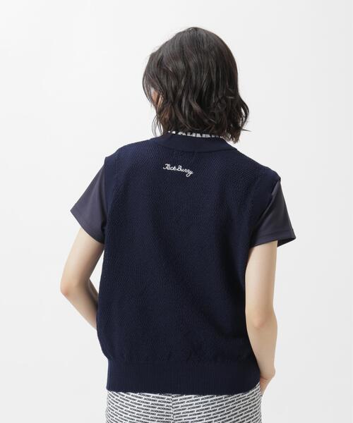Jack Bunny!!(ジャックバニー)の「【Jack Bunny!!】カノコ編みPEVネックニットベストプルオーバー(ベスト・レディース・ネイビー/グリーン・LARGE/SMALL)」の13枚目の写真