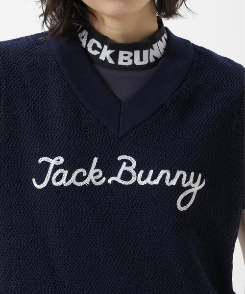 Jack Bunny!!(ジャックバニー)の「【Jack Bunny!!】カノコ編みPEVネックニットベストプルオーバー(ベスト・レディース・ネイビー/グリーン・LARGE/SMALL)」の14枚目の写真