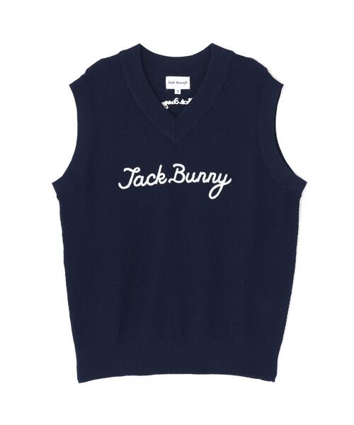 Jack Bunny!!(ジャックバニー)の「【Jack Bunny!!】カノコ編みPEVネックニットベストプルオーバー(ベスト・レディース・ネイビー/グリーン・LARGE/SMALL)」の18枚目の写真