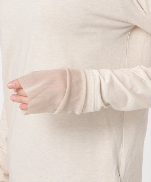 SLOBE IENA(スローブイエナ)の「《WEB限定カラーあり/追加7》レイヤードスリーブロンTEE(Tシャツ/カットソー・レディース・アイボリー/ホワイト/ブラック系その他/ブラック・FREE)」の16枚目の写真