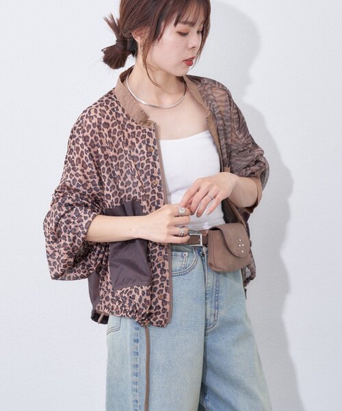 etsinta(エシンタ)の「【etsinta】メッシュZIPシャツ(シャツ/ブラウス・レディース・カーキ/ブラウン・ONE SIZE)」の5枚目の写真
