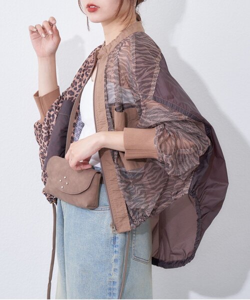 etsinta(エシンタ)の「【etsinta】メッシュZIPシャツ(シャツ/ブラウス・レディース・カーキ/ブラウン・ONE SIZE)」の6枚目の写真
