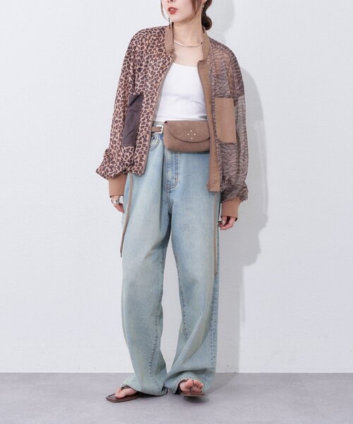 etsinta(エシンタ)の「【etsinta】メッシュZIPシャツ(シャツ/ブラウス・レディース・カーキ/ブラウン・ONE SIZE)」の9枚目の写真