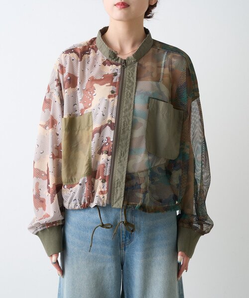 etsinta(エシンタ)の「【etsinta】メッシュZIPシャツ(シャツ/ブラウス・レディース・カーキ/ブラウン・ONE SIZE)」の13枚目の写真