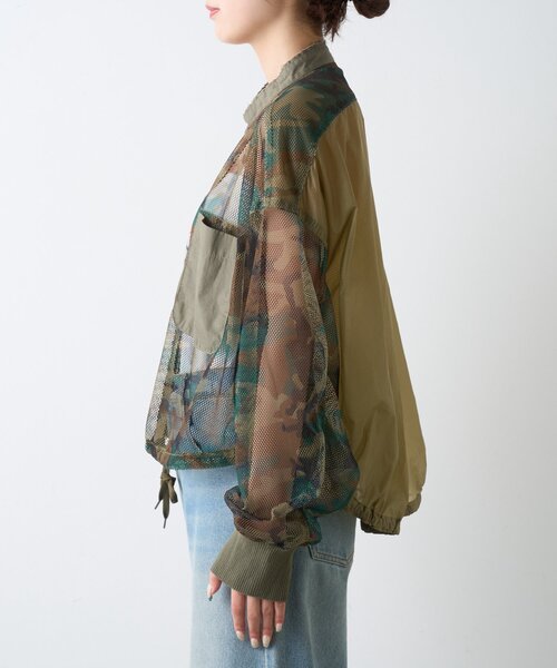 etsinta(エシンタ)の「【etsinta】メッシュZIPシャツ(シャツ/ブラウス・レディース・カーキ/ブラウン・ONE SIZE)」の14枚目の写真