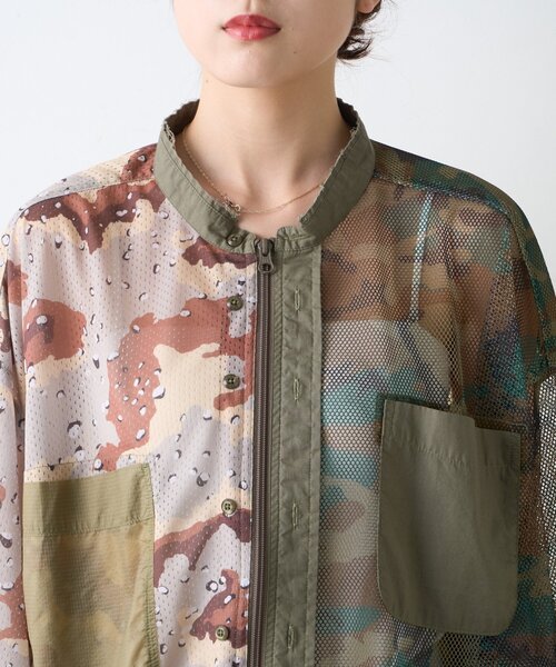etsinta(エシンタ)の「【etsinta】メッシュZIPシャツ(シャツ/ブラウス・レディース・カーキ/ブラウン・ONE SIZE)」の17枚目の写真