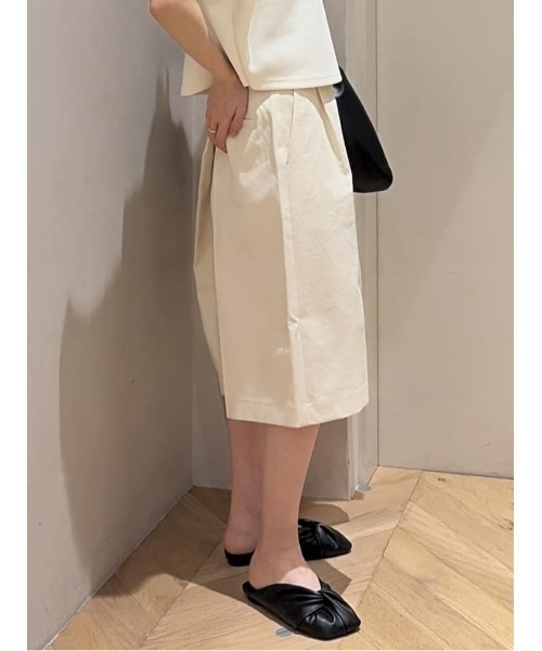 STYLEMIXER バックタックハーフパンツ アイボリー バックタックハーフパンツ（その他パンツ）｜STYLEMIXER（スタイル