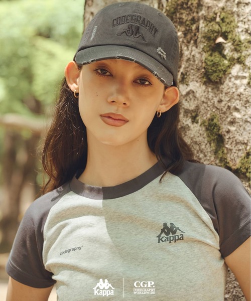 Kappa(カッパ)の「codegraphy KAPPA Raglan Tee(Tシャツ/カットソー・メンズ・Cream/ブラウン/グレー・S/F)」の2枚目の写真
