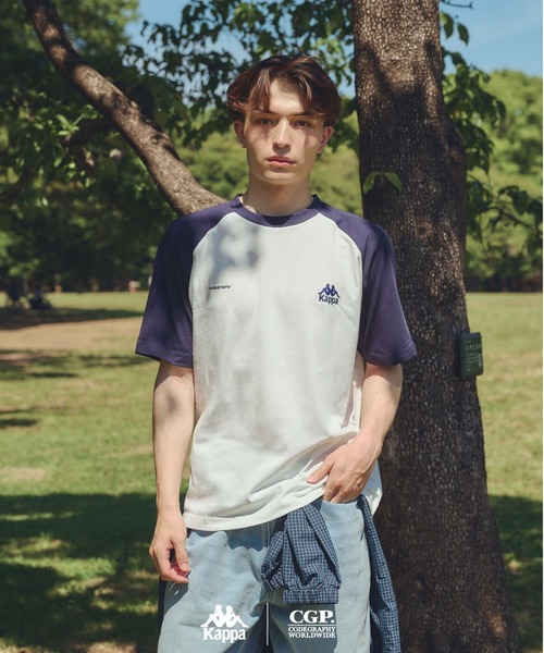 Kappa(カッパ)の「codegraphy KAPPA Raglan Tee(Tシャツ/カットソー・メンズ・Cream/ブラウン/グレー・S/F)」の1枚目の写真