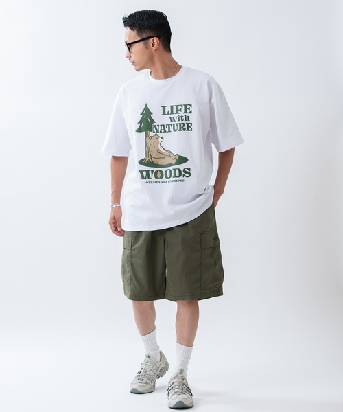Woods(ウッズ)の「【WOODS】別注 プリント 半袖Tシャツ(Tシャツ/カットソー・メンズ・ブルー系/ホワイト/ブラック/ホワイト系1/ホワイト系/カーキ/ベージュ系1/ブラック系1/ブラック系・SMALL/MEDIUM/LARGE/X-LARGE)」の10枚目の写真