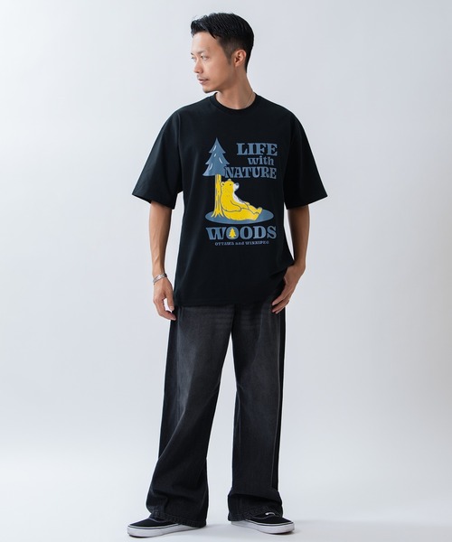 Woods(ウッズ)の「【WOODS】別注 プリント 半袖Tシャツ(Tシャツ/カットソー・メンズ・ブルー系/ホワイト/ブラック/ホワイト系1/ホワイト系/カーキ/ベージュ系1/ブラック系1/ブラック系・SMALL/MEDIUM/LARGE/X-LARGE)」の14枚目の写真